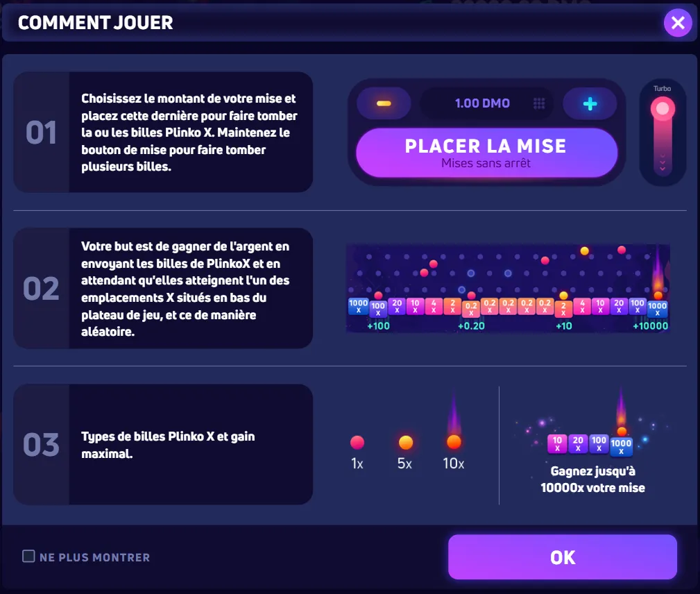 Fenêtre comment jouer du Plinko